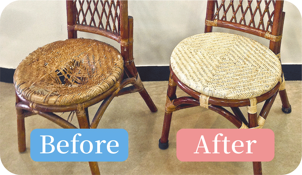 編み座修理 Before After